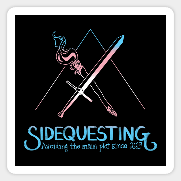 Sidequesting Trans Pride Front and Back Sticker by Sidequesting